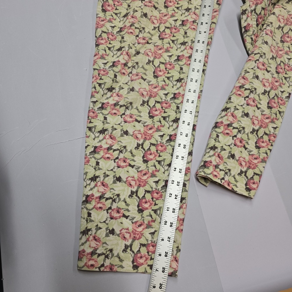 Vintage All Week Long Floral Corduroy Pants Women Size 10 High Waisted Rose - Picture 7 of 9